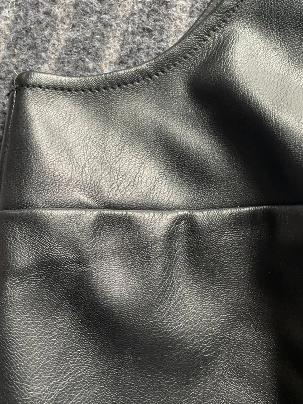 J. Crew Faux Leather Tank Top Size M, Fully Lined, Zip Back - Picture 4 of 7